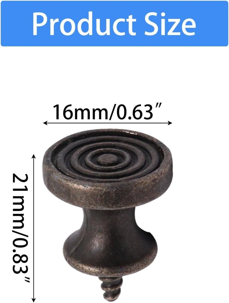 Mini Antique Drawer Knobs, Self-Tapping Screw Small Knobs for Jewelry Box Cabine