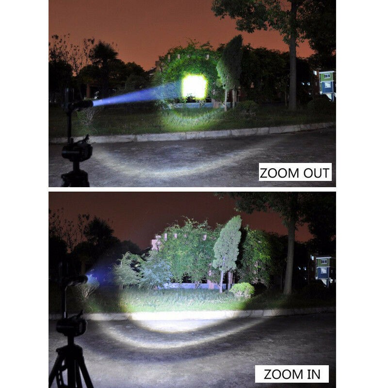 Predator LED Flashlight 1000LM Zoomable Rechargeable Torch Hunting Scope Mount