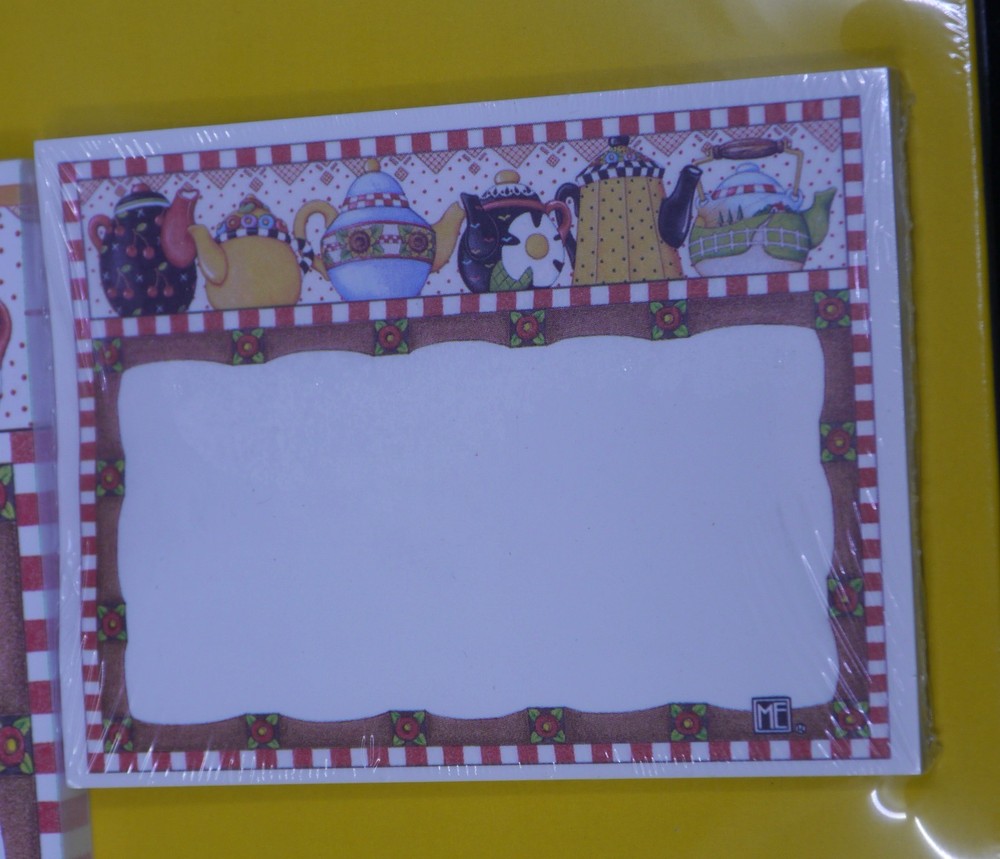 SEALED PACKAGE, MARY ENGELBREIT NOTE PAD ASSORTMENT, TEAPOT THEME