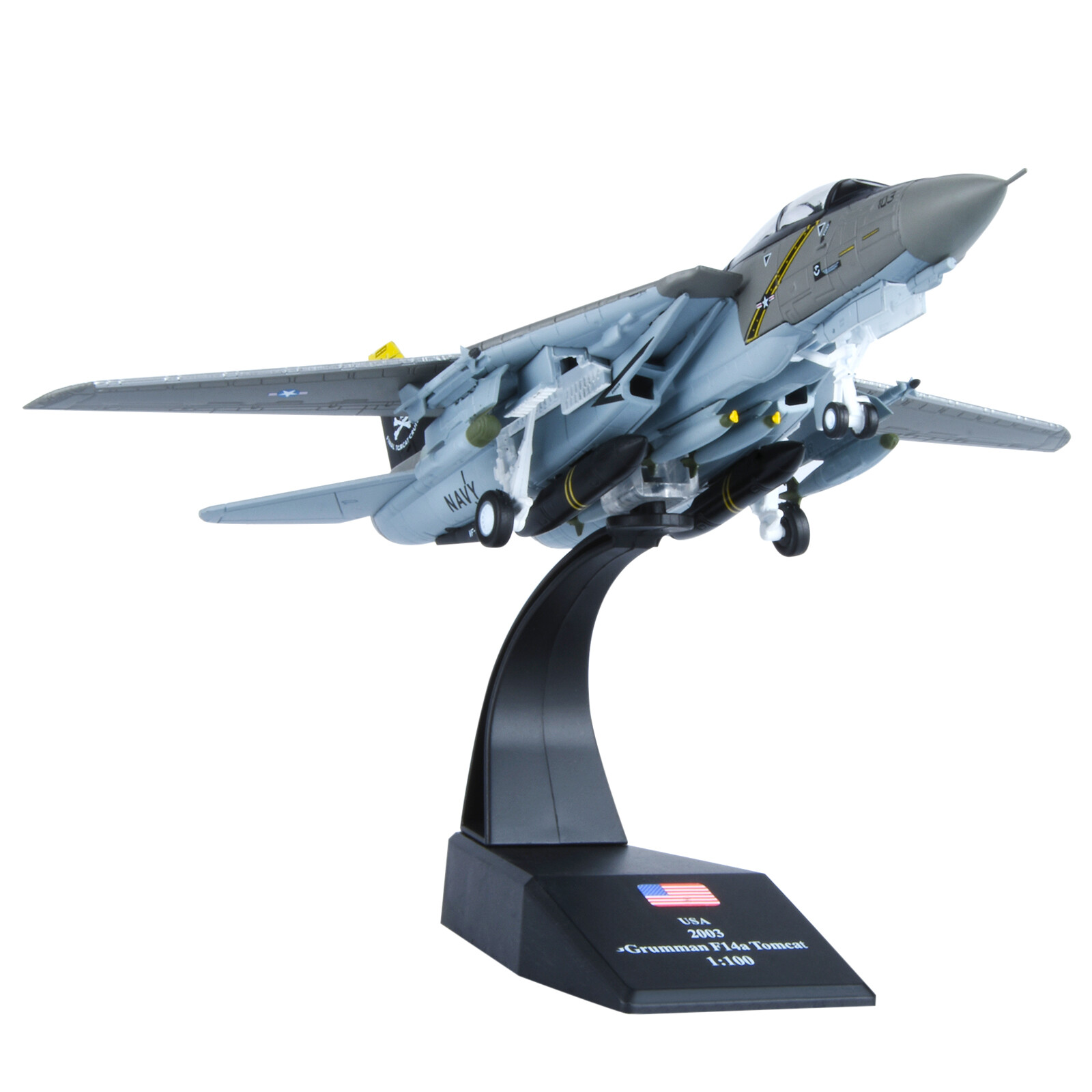 1:100 F-14 Tomcat US Fighter Jet Model Alloy Aircraft Diecast Military Ornaments