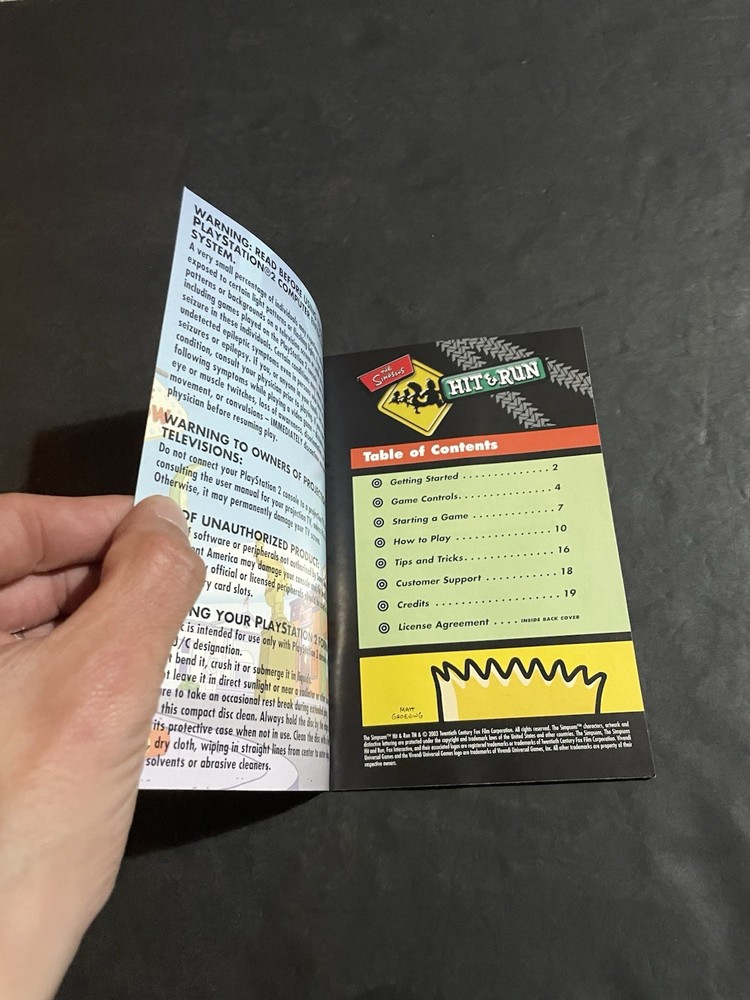 simpsons hit and run ps2 Manual Only
