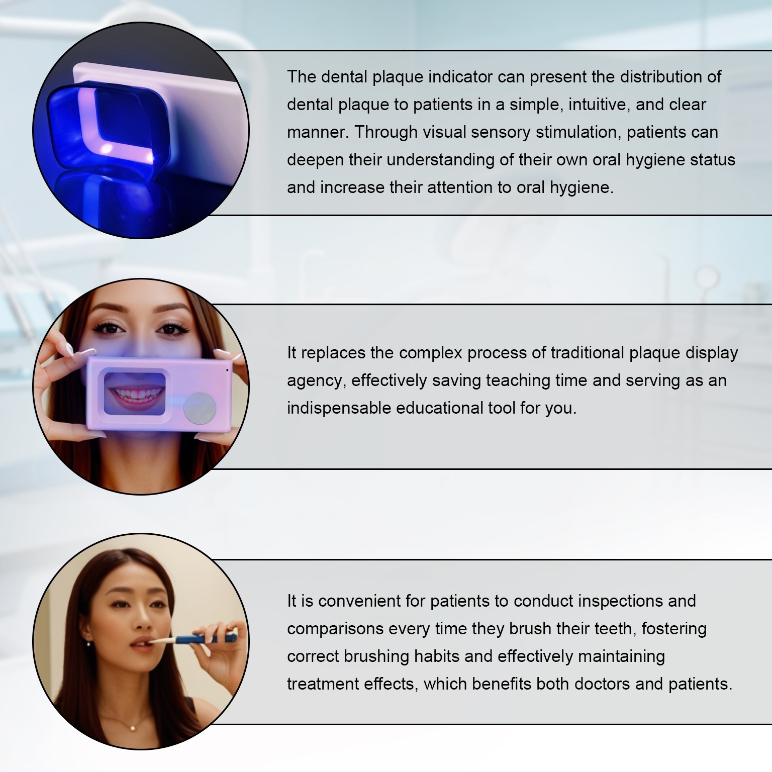 Electric Dental Plaque Indicator Detector Display Device Oral Hygiene Care Pink