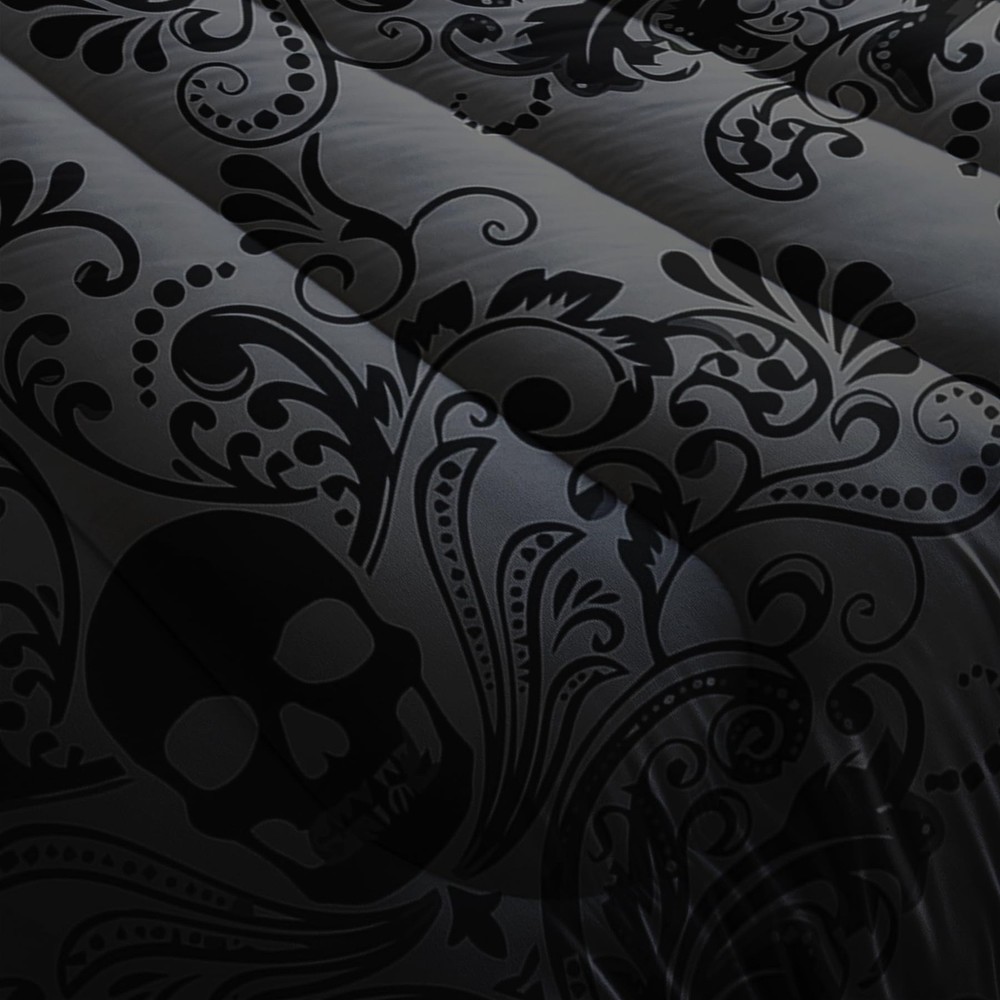 Skull Bedding Set Queen Size,Goth Bedding Sets Queen with Comforter,Skull Com...