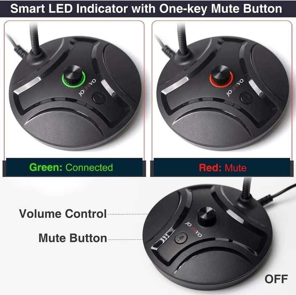 USB Computer Microphone Gooseneck PC Mac PS4 Gaming Streaming