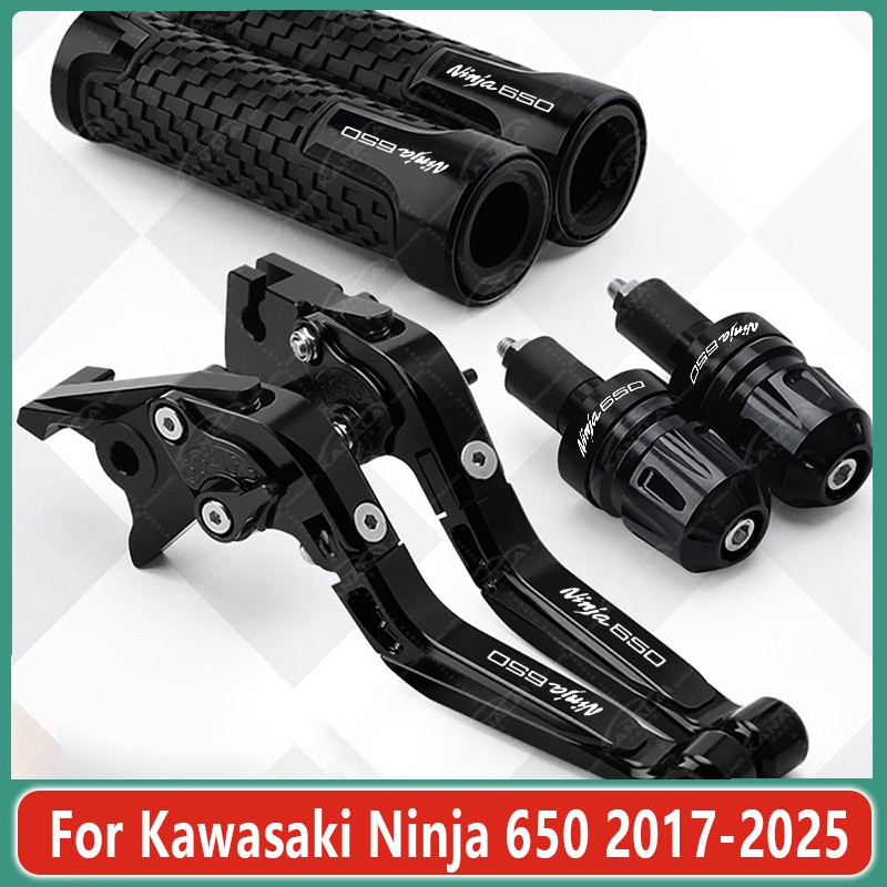 For Kawasaki Ninja 650 2017-2025 CNC Brake Clutch Levers Handlebar Grip Set New