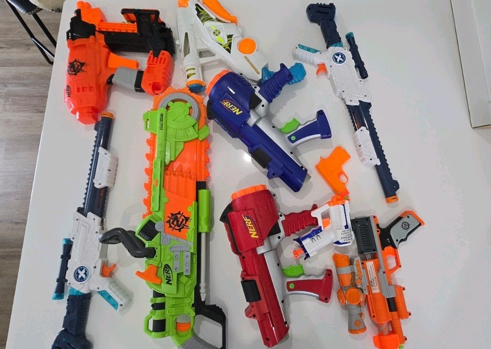 Nerf Blaster Lot w/ Darts & Targets Mixed Models Tested Working Bundle