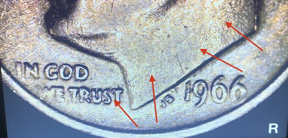 1966 Roosevelt dime no mint mark, Distorted Lettering/errors Thru Out The Coin