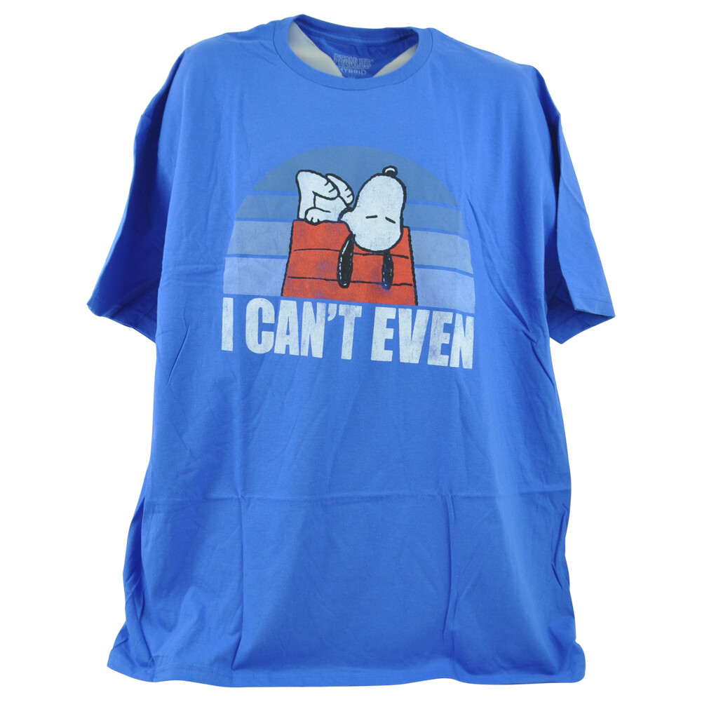 Peanuts Hybrid Snoopy I Can't Even Blue Short Sleeve Adults Tshirt Tee