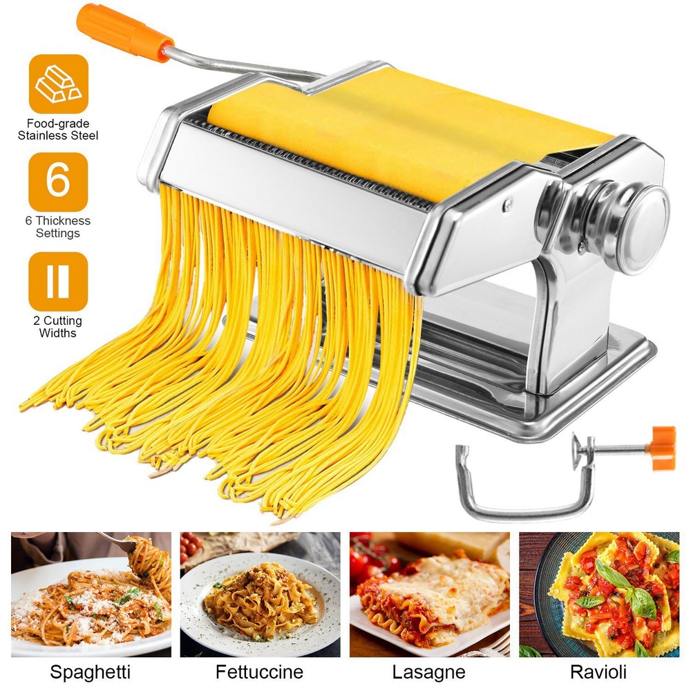Pasta Maker Machine 6 Adjustable Thickness Settings for Spaghetti Noodles Cutter