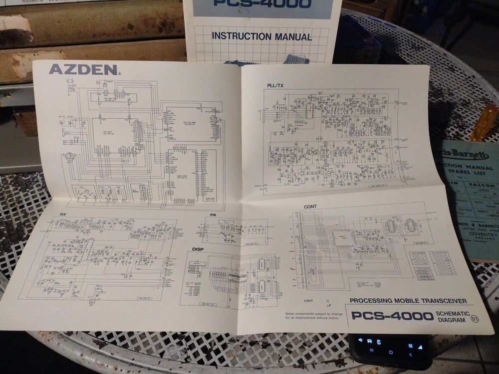 AZDEN PCS-4000 ORIGINAL Instruction Manual W/schematic