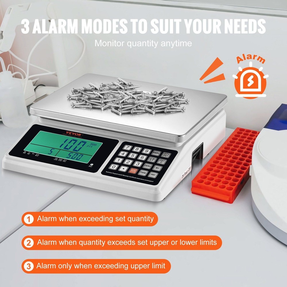 30kgx1g Multi-Use Counting Scale, Bubble Level, Adjustable Feet