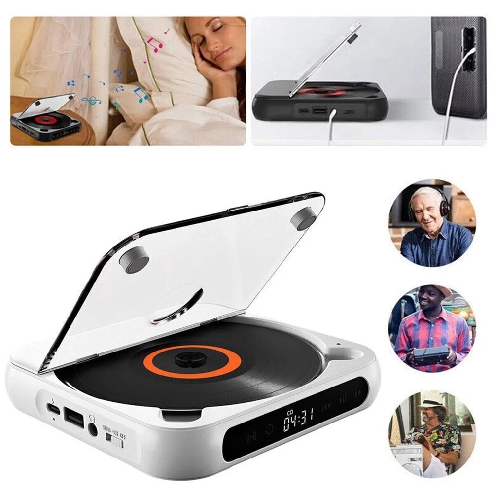 Portable CD Player with Bluetooth AUX USB Cd Players For Car NEW