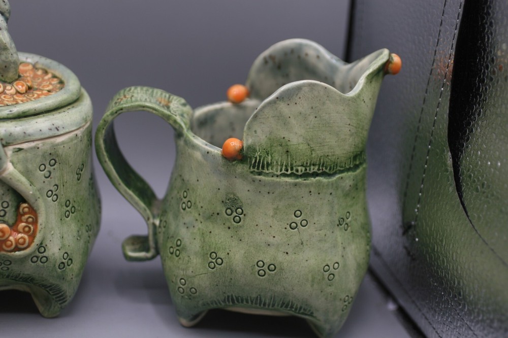Signed Hand Thrown Pottery SET Joyce Diveley GA