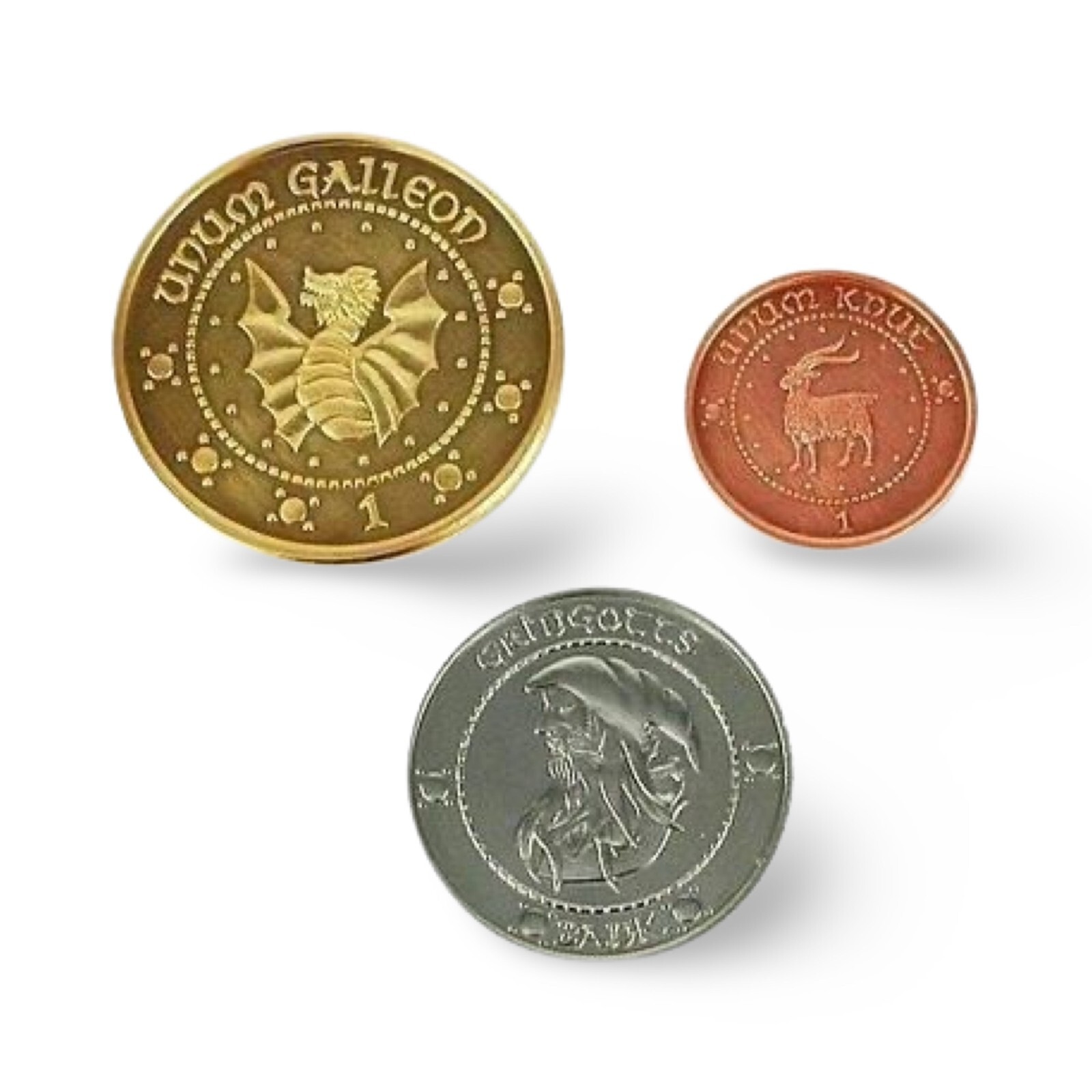 Harry Potter Gringotts Bank Wizarding World Galleons in Burlap Sack 3 Coins