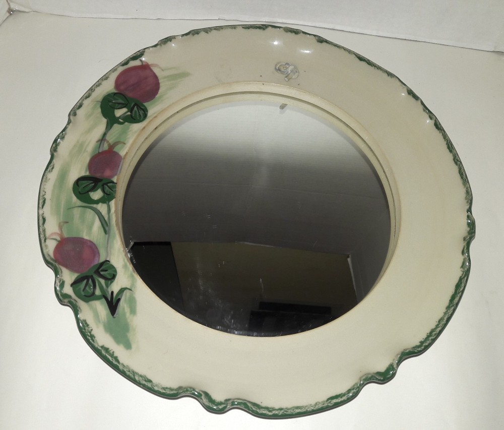 Monique Duclos Stoneware Pottery Framed Mirror -Signed