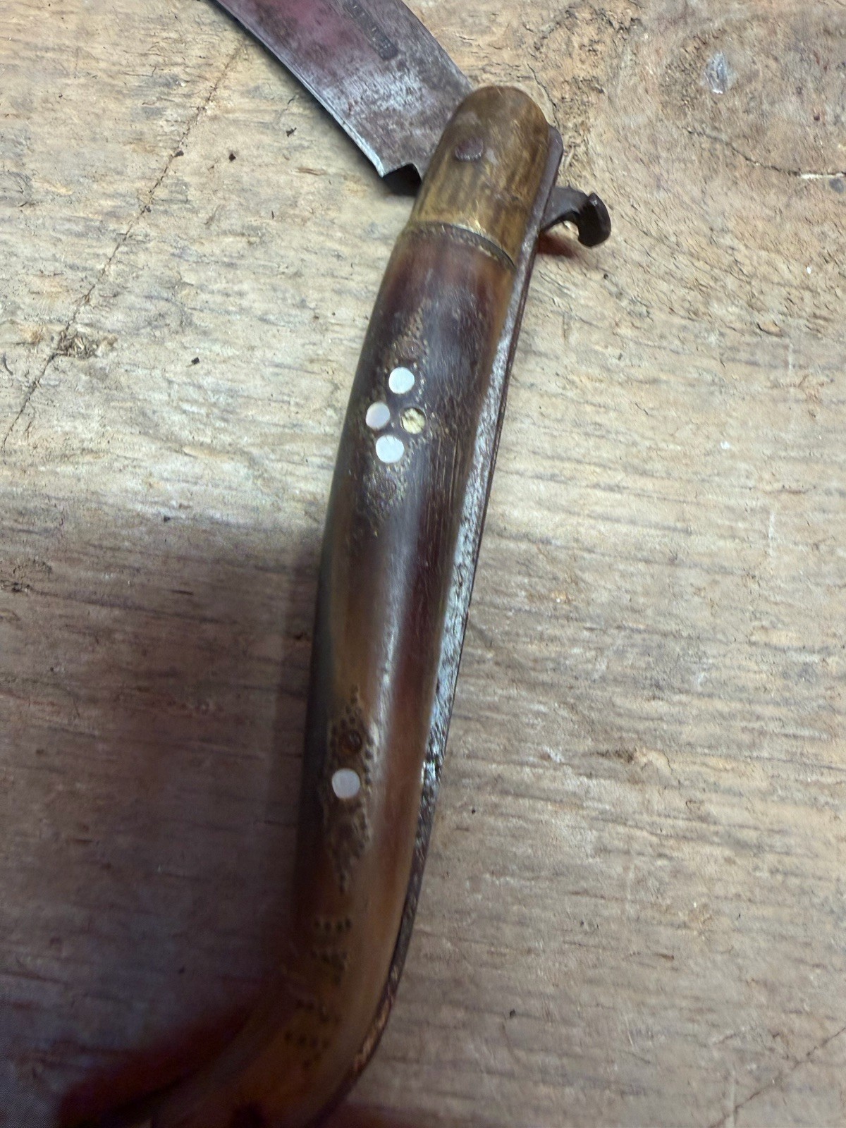 Primitive 1800s 19th Century Forged Native American Navajo Folding Knife