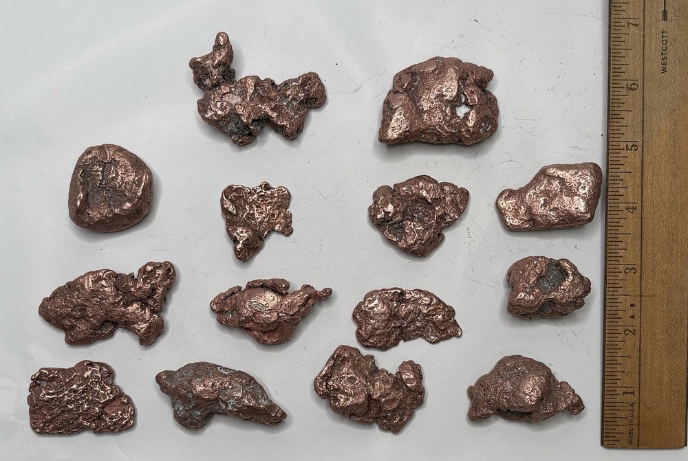 Native Upper Michigan Native Keweenaw Solid Copper Specimen Nuggets 2 Pound Lot