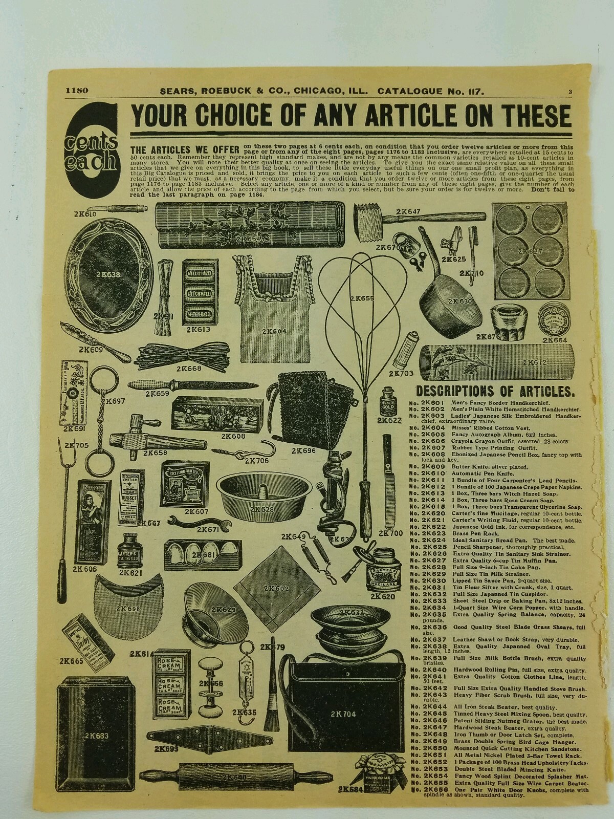 6 cent tools clothing Vintage Advertisements Sears Roebuck Catalog page