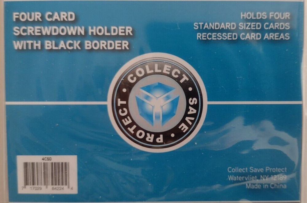 CSP 4 Card Recessed Screwdown Card Protector Black Border New NIP #4CSD