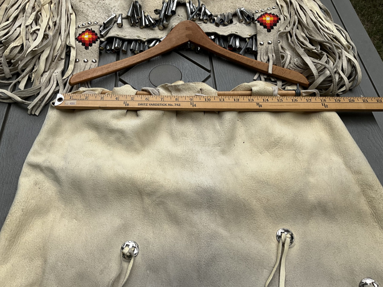 Vintage? Native American Apache Beaded Leather Dress With Tin Cones