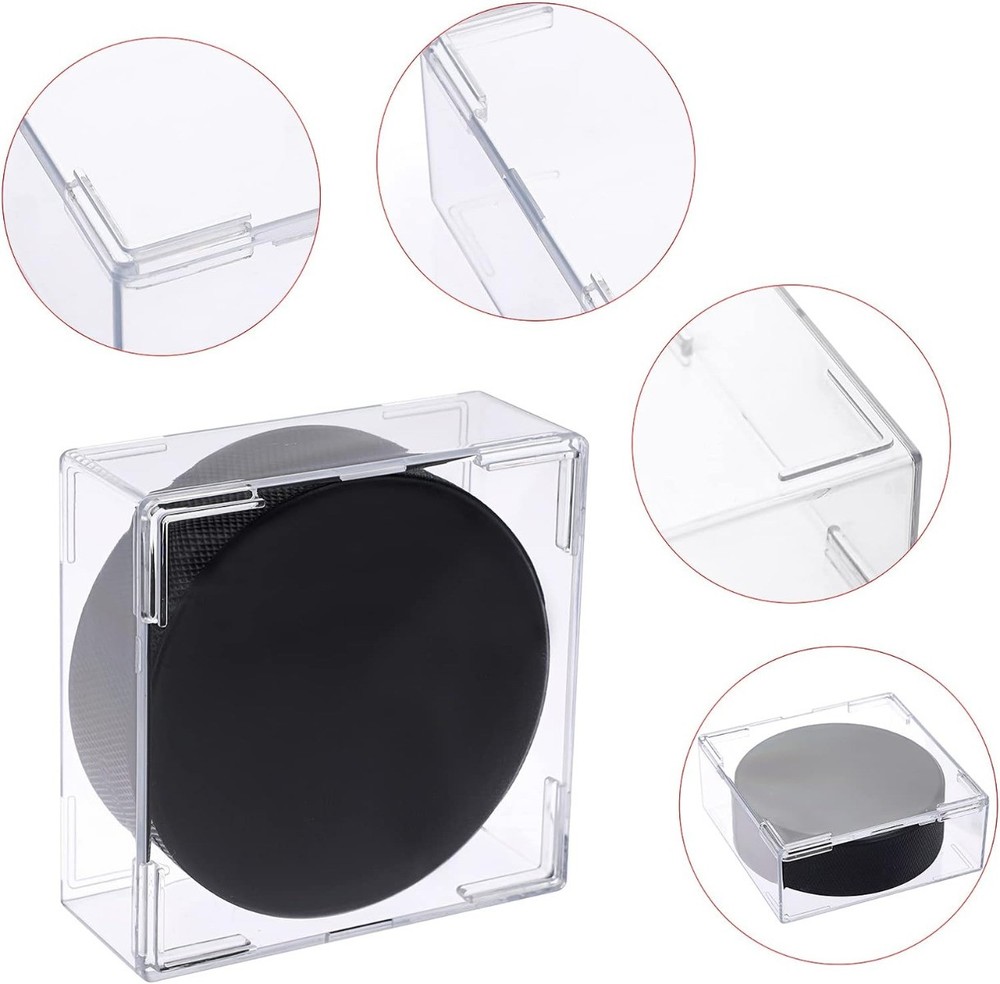 (144) NHL HOCKEY PUCK SQUARE CLEAR CUBE STACKABLE DISPLAY CASE STORAGE HOLDERS