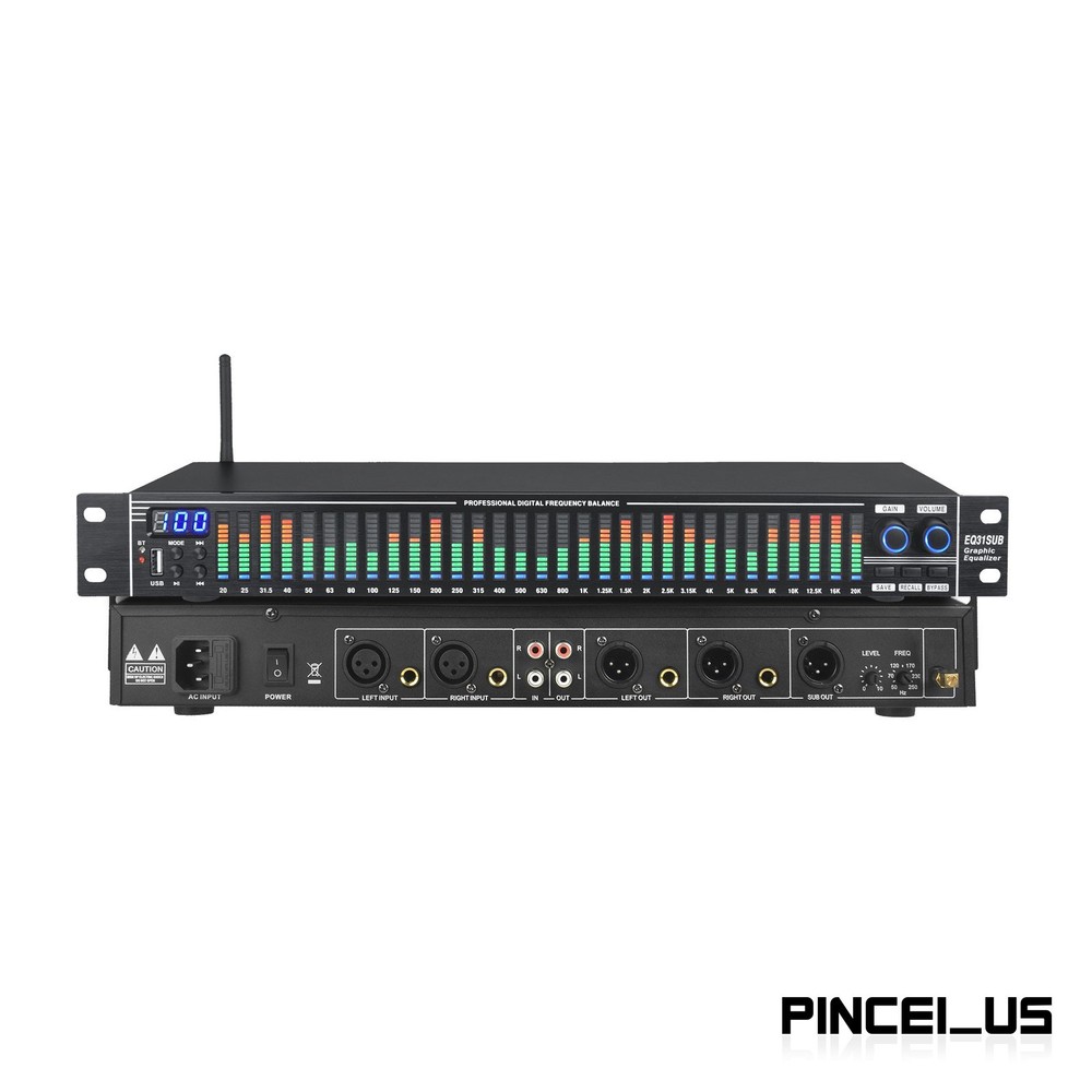 EQ31SUB Digital Equalizer 31-Stage Tuner Pro Stage Performance Noise Reduction
