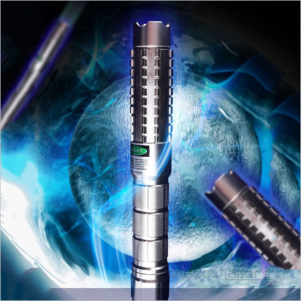 LMM9C Adjustable Focus Cyan Laser Pointer488nm Visible Beam Light +AL Case