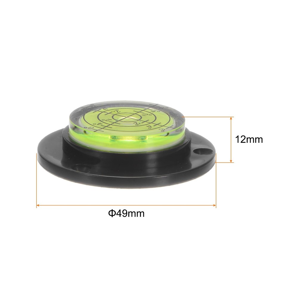 HARFINGTON 2pcs High Precision Horizontal Bubble Level 49x12mm, Black Green