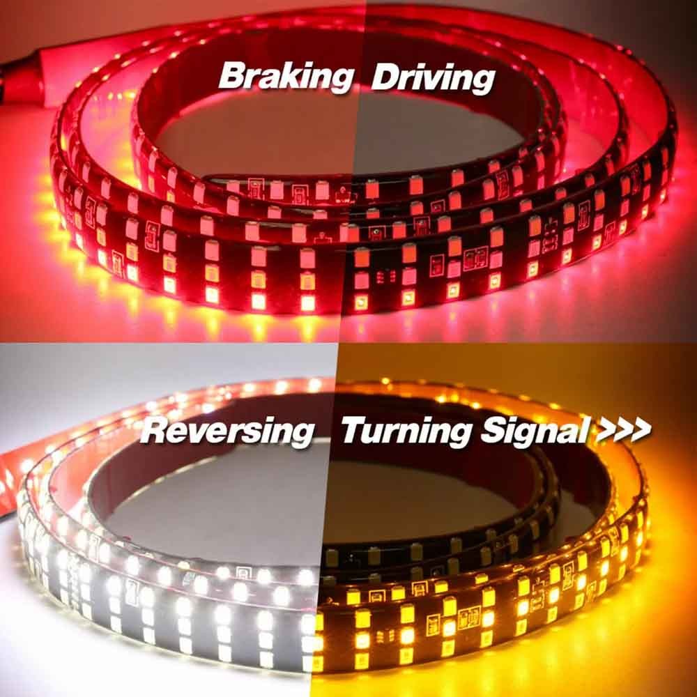 LED Tailgate Light Bar 60" Triple Row 5-Function Strip Universal for Pickup SUV