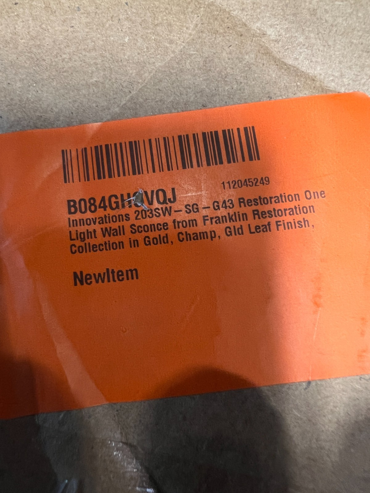 Innovations 43 Large Cone 1-Lt Sconce w/Switch, S Gold/Plated SM - 203SW-SG-G43