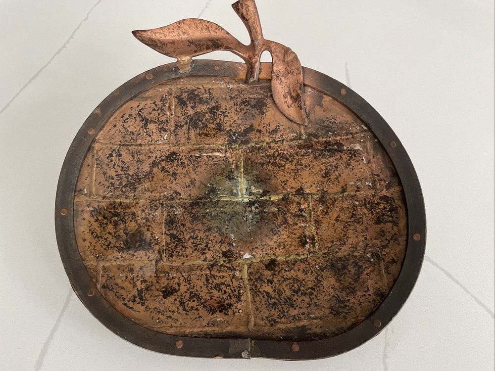 Copper & Brasss Apple Plate/ Tray, Vintage