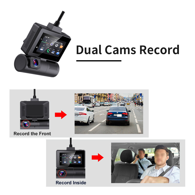 4g lte Smart Dash Cam with Live Streaming Remote View Android Car Cam GPS Navi