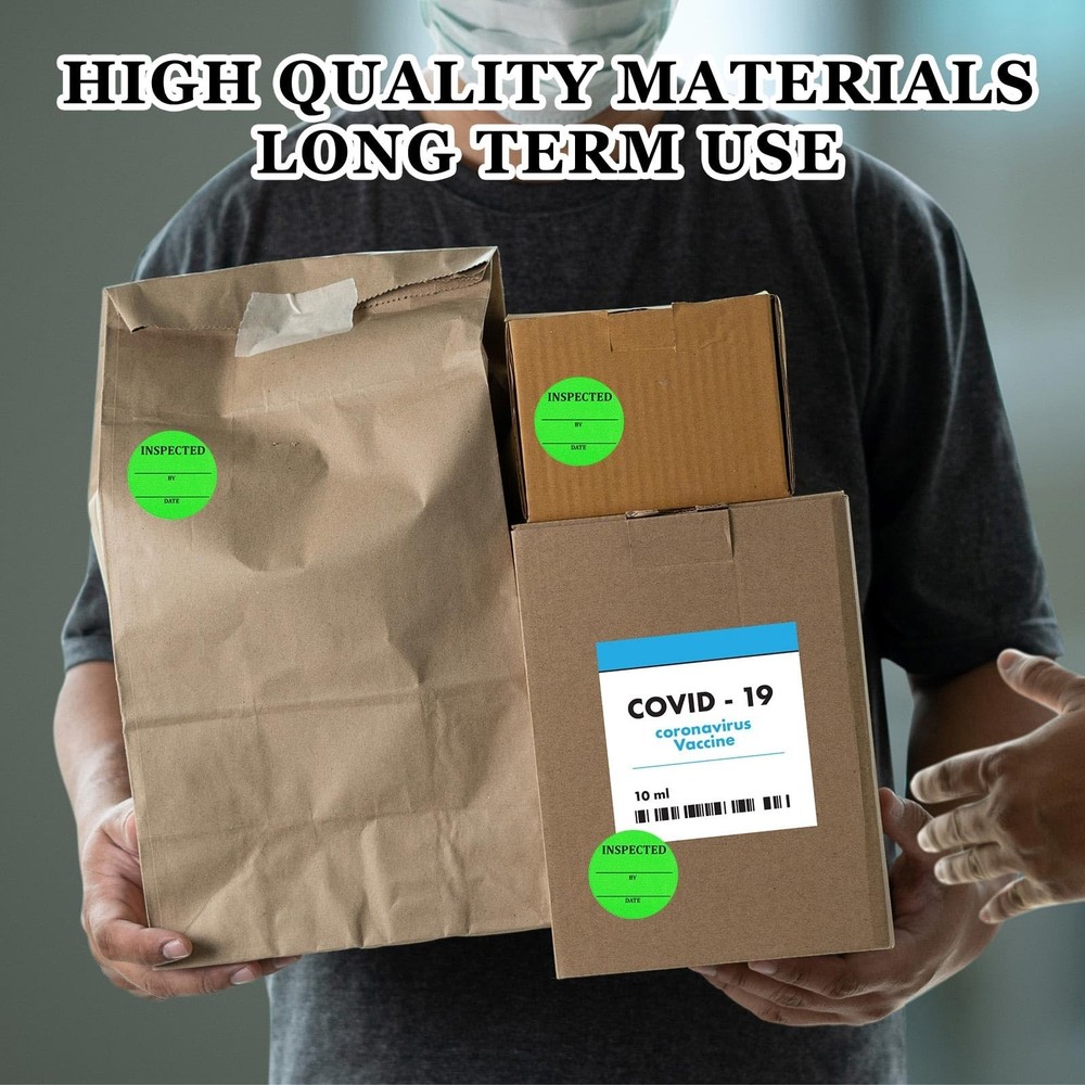 Gueevin 2000 Pcs Circle Inventory Labels QC Passed 2" Quality Control Inspect...