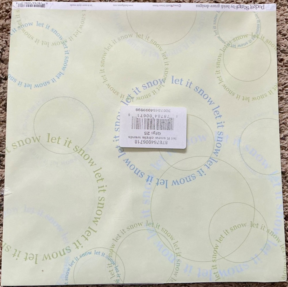 NEW LET IT SNOW Scrapbook Paper Pack 12" x 12" 25 Sheets