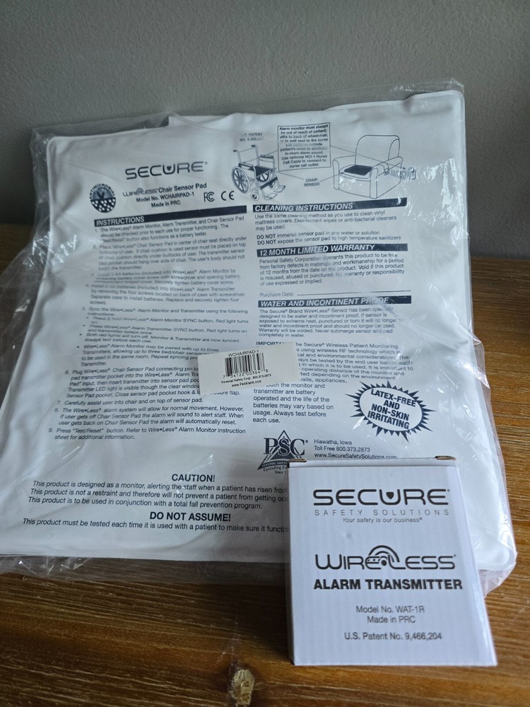 Secure Safety Solutions Chair Sensor Pad Fall Alarm Wireless