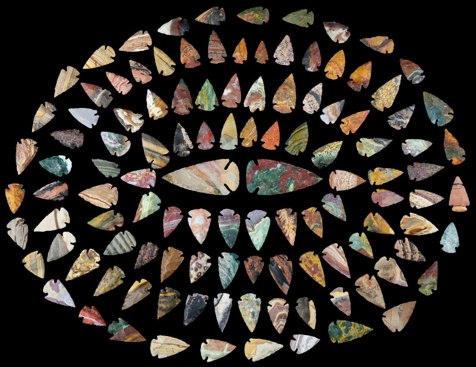 *** 202 pc Flint Arrowhead OH Collection Project Spear Points Knife Blade ***