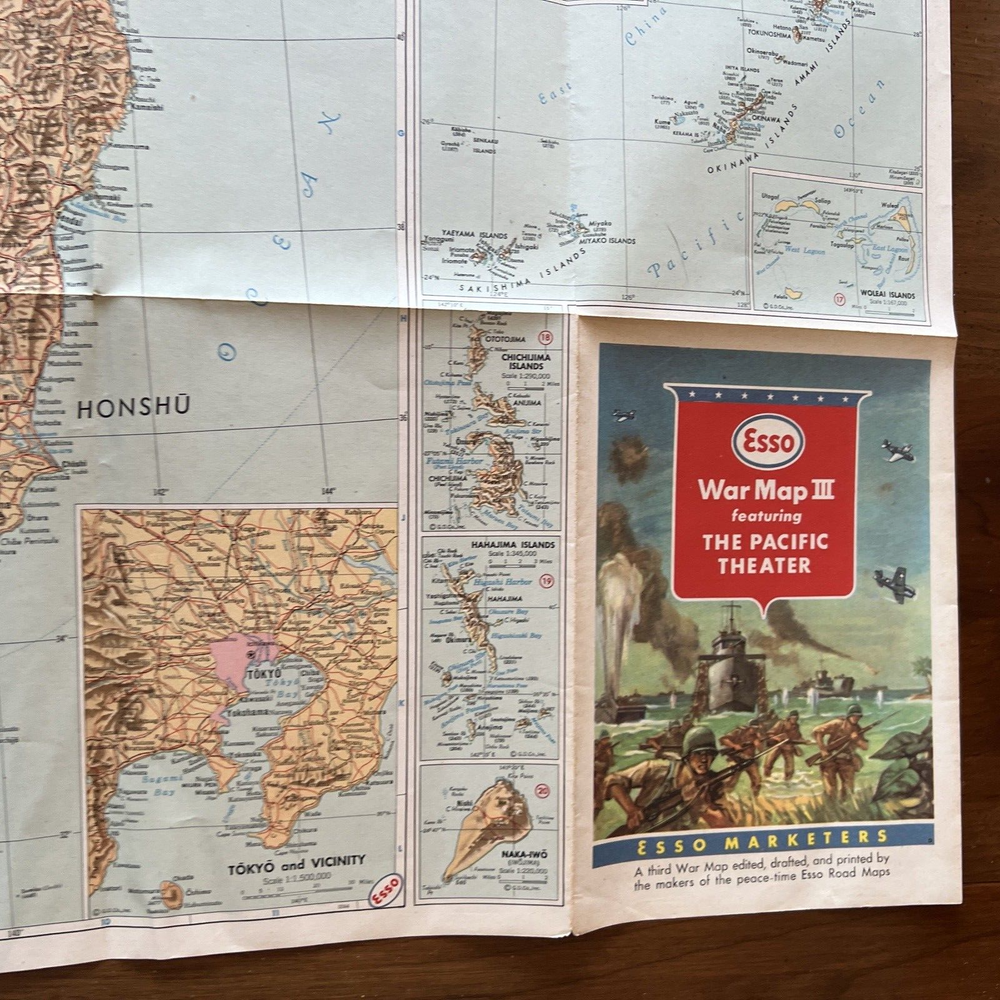 Esso War Map III Featuring The Pacific Theater