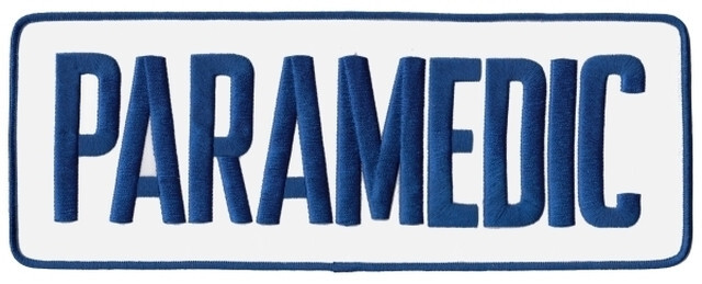 PARAMEDIC ROYAL BLUE on WHITE Back Panel Patch 11 X 4 EMS