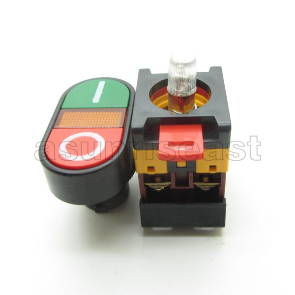22mm - 25mm Red Green Momentary Power Start Push Button Switch Indicator Light