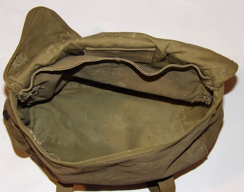 VINTAGE 1943 US ARMY M-1936 MUSETTE/FIELD BAG! CANVAS/STRAPS INTACT/OWNER'S NAME