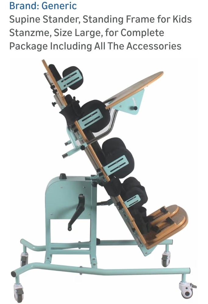 Generic Supine Stander Stanzme Large Adjustable Tray Wheel Locks Backrest