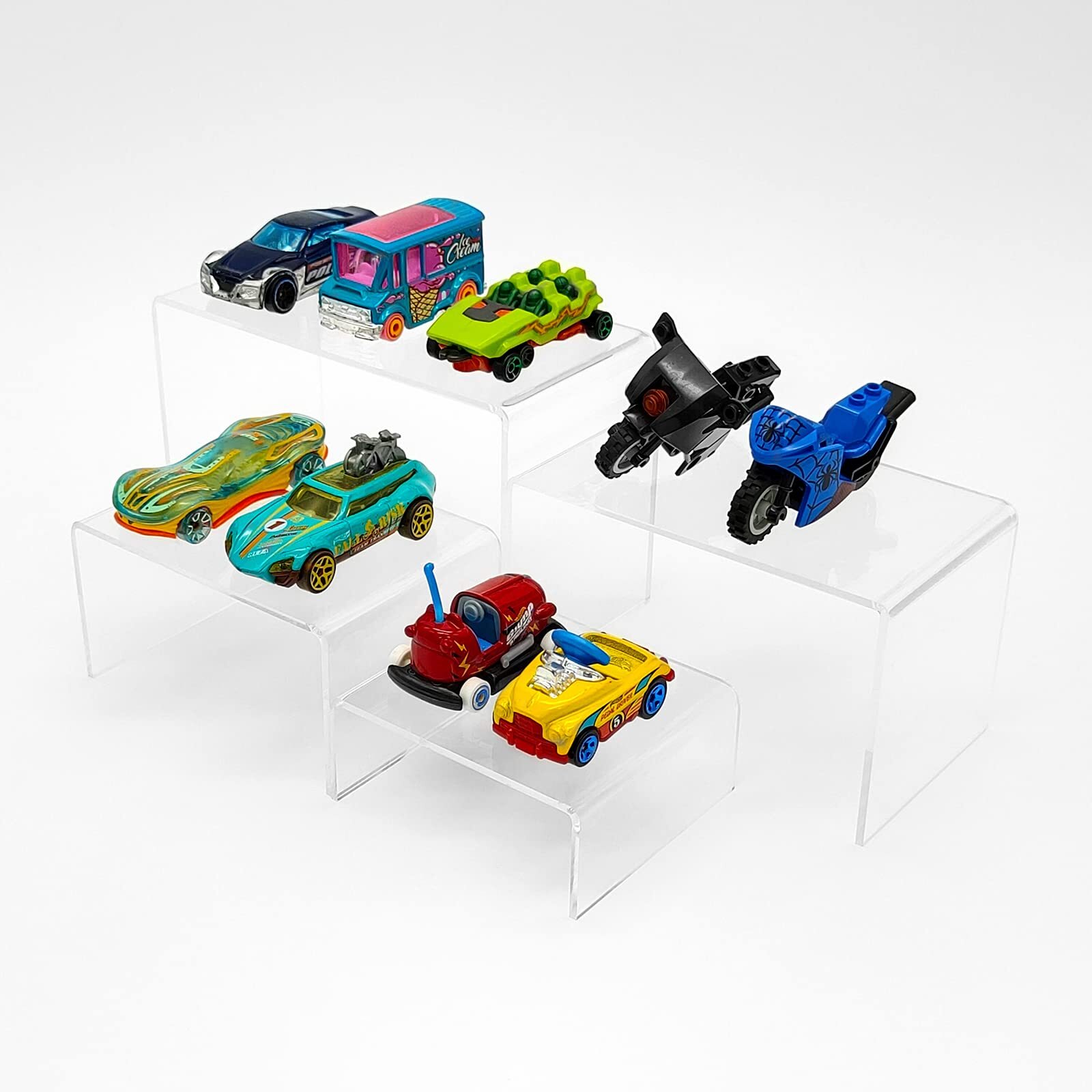 8-Piece Acrylic Display Risers Clear for Desserts Figures