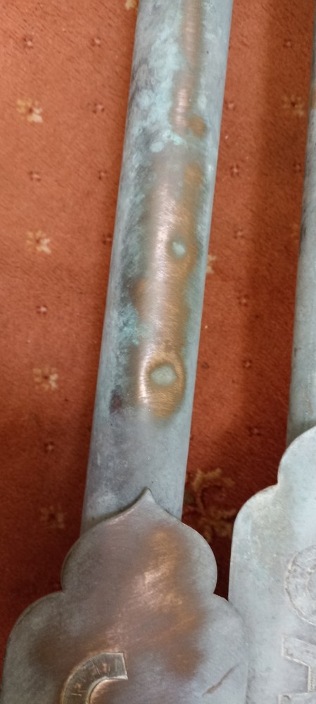 Old Brass Shop Window Protection Bars/ Avertising.