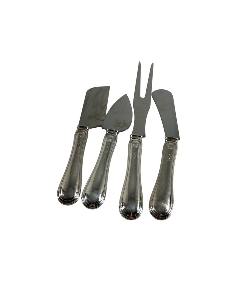 Sheratonn Silver Plate Handle Serving Flatware Set 4 Pieces Cheese Knife Fork