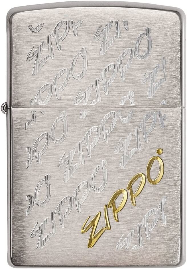 Zippo 28642 Script Brushed Chrome