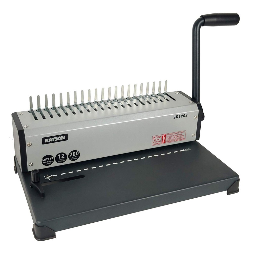 Comb Binding Machine 19 Holes Punching Letter Size with Set RAYSON SD1202 Binder