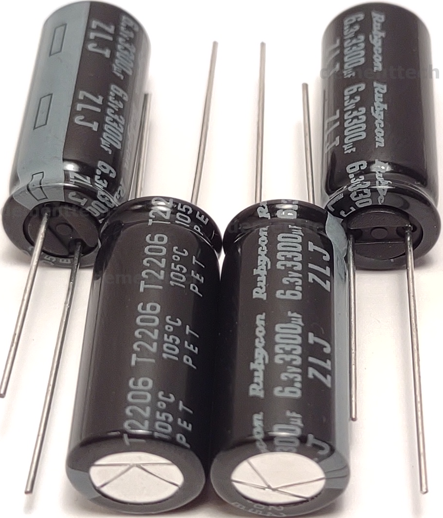 4x Rubycon ZLJ 3300uF 6.3v Low-ESR motherboard Capacitors caps 105C 10mm 10x25