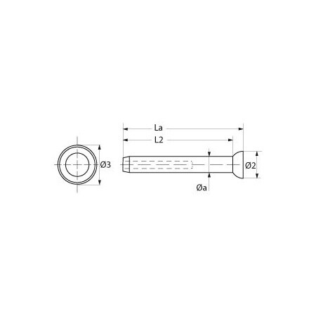 Forestay-ball terminal for 8mmD AISI316