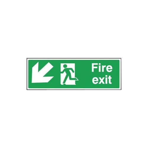 RT05752 Fire Sign Exit Down Left Hard Plastic 12005L