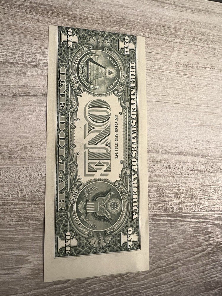 $1 Federal Reserve Note Error Misaligned Print B33212389F